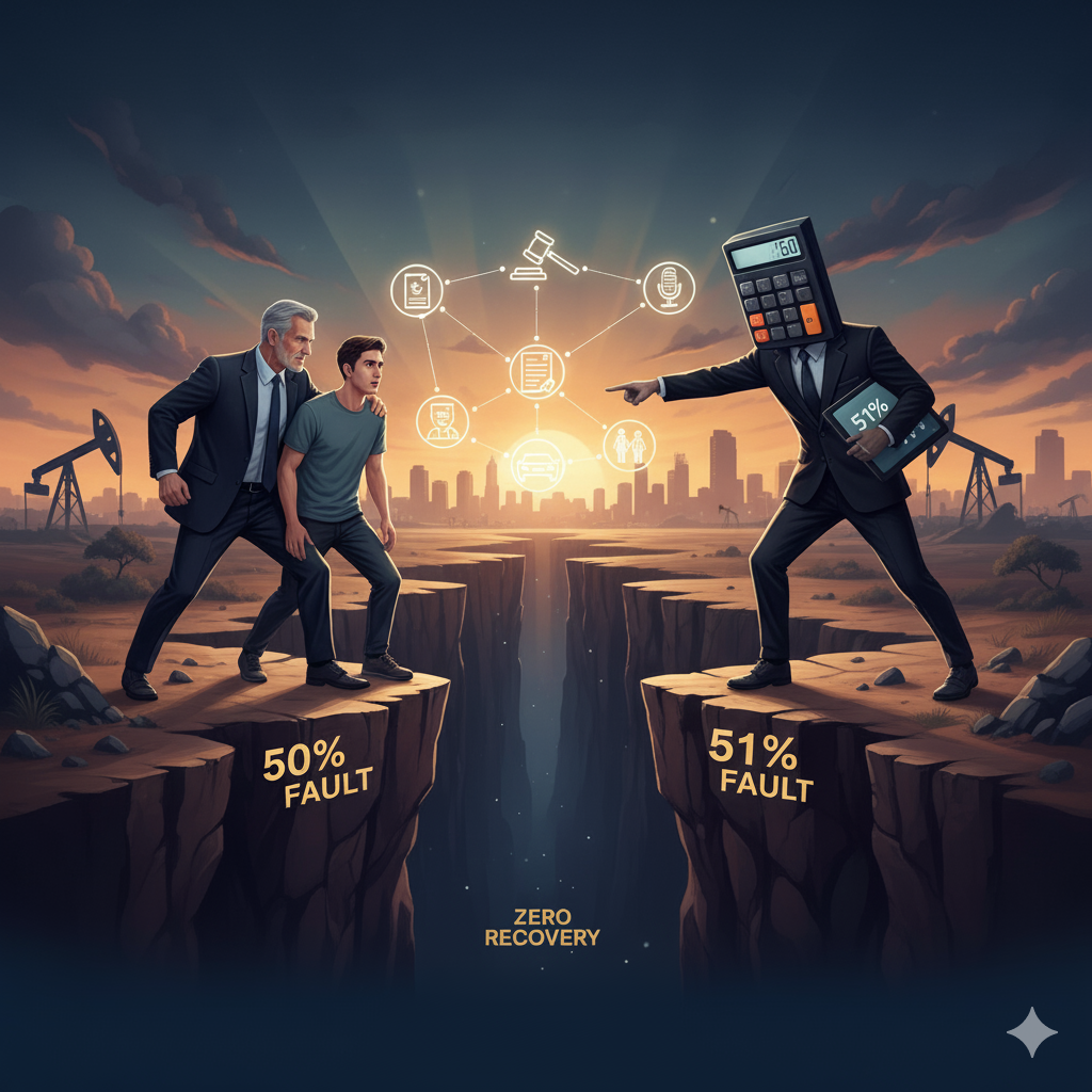 Parker Law Firm Injury Lawyers | The 51% Cliff: Why Texas's Negligence Law Isn't About Math — It's About the Fight Parker Law Firm Injury Lawyers | The 51% Cliff: Why Texas's Negligence Law Isn't About Math — It's About the Fight