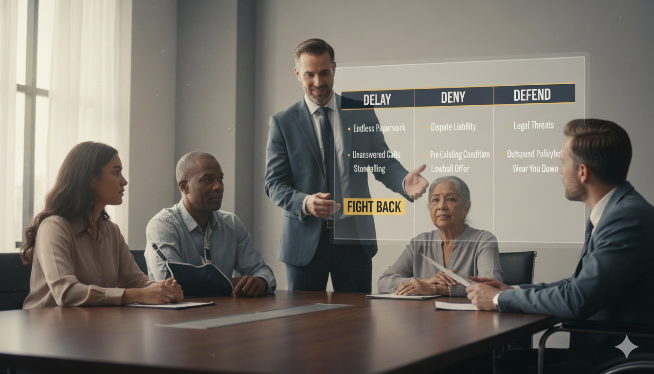 Parker Law Firm Injury Lawyers | Delay, Deny, Defend: How Insurance Companies Deny Claims and How Policyholders Can Fight Back Parker Law Firm Injury Lawyers | Delay, Deny, Defend: How Insurance Companies Deny Claims and How Policyholders Can Fight Back