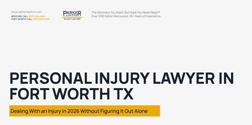 Parker Law Firm Injury Lawyers | Personal Injury Lawyer In Fort Worth TX: Dealing With an Injury in 2026 Without Figuring It Out Alone